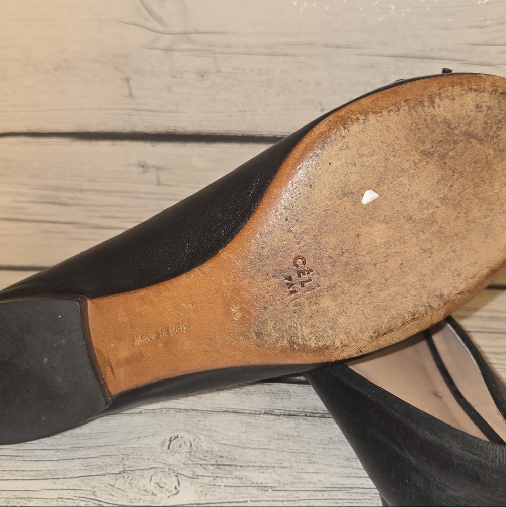CELINE Paris Black Leather Ballet Flats | Made in Italy | Women’s EU 36 - Picture 8 of 14